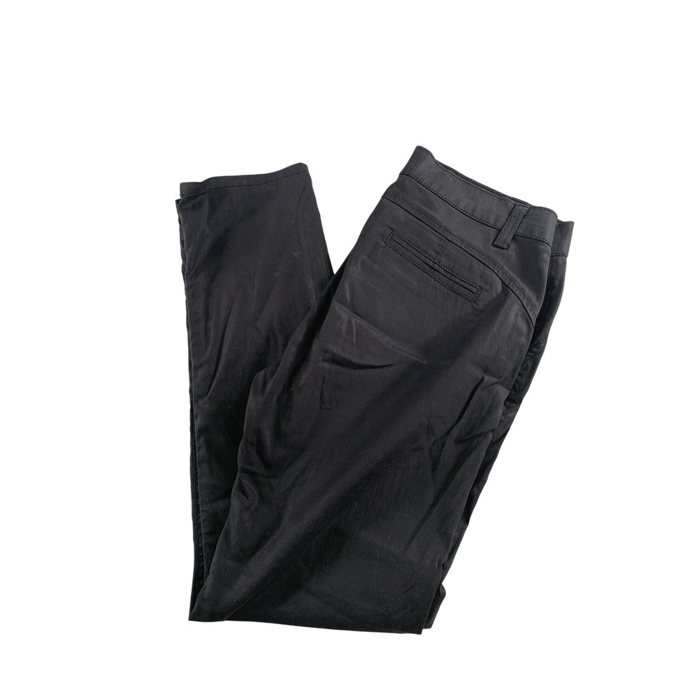 SWY Denim Pants Womens 26 Black Chino Straight Leg Stretch Twill USA Casual on